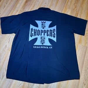 Red Kap Work Shirt West Coast Choppers Logo Men’s XXL Short Sleeve Button Up